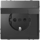 Розетка з/к та кришкою IP44 Merten D-Life. Колір Антрацит