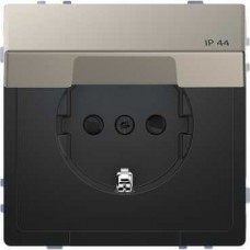 Розетка з/к и крышкой IP44 Merten D-Life Никель