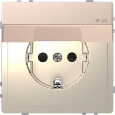 Розетка з/к и крышкой IP44 Merten D-Life Шампань