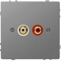 MTN4350-6036 Аудиорозетка с мод.тюльпанами Merten D-Life "Нержавеющая Сталь"
