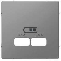 MTN4367-6036 Накладка для USB-розетки Merten D-Life "Нержавеющая Сталь"