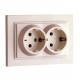 Розетка подвійна з заземленням 16А серії Despina (Mono Electric) Слонова кістка
