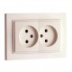 Розетка подвійна без заземлення 10А серії Despina (Mono Electric) Слонова кістка