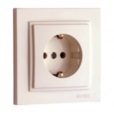 ⚡Розетка с заземлением 10А серии Despina (Mono Electric) Слоновая кость