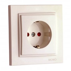 ⚡Розетка с заземлением и защитой от детей 16А серии Despina (Mono Electric) Слоновая кость