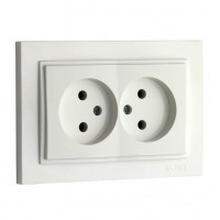 Розетка подвійна без заземлення 10А серії Despina (Mono Electric) Біла