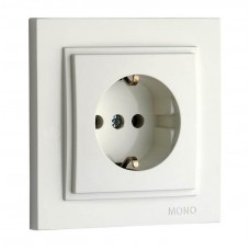 ⚡Розетка с заземлением 10А серии Despina (Mono Electric) Белая