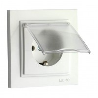 Розетка з кришкою та заземленням 10А серії Despina (Mono Electric) Біла