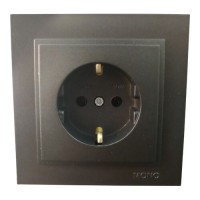 ⚡Розетка с заземлением одинарная серии Despina (Mono Electric). Цвет Графит