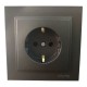 ⚡Розетка с заземлением одинарная серии Despina (Mono Electric). Цвет Графит