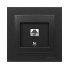 ⚡Розетка телефонная Евро (Rj11 623K) серии Despina (Mono Electric). Цвет Графит