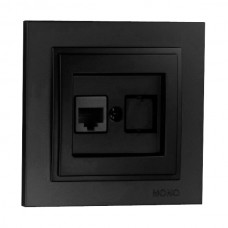 ⚡Розетка компьютерная (Rj45 Cat 6) серии Despina Mono Electric графит (102-202005-125)