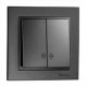 ⚡Выключатель двухклавишный проходной серии Despina (Mono Electric). Цвет Графит