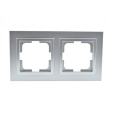 ⚡Рамка двухместная серии Despina (Mono Electric). Цвет Серебро
