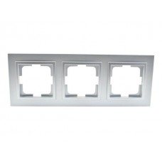 ⚡Рамка трехместная серии Despina (Mono Electric). Цвет Серебро