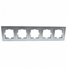 ⚡Рамка пятиместный серии Despina (Mono Electric). Цвет Серебро