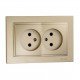 ⚡Розетка без заземления двойная серии Despina (Mono Electric). Цвет Титан