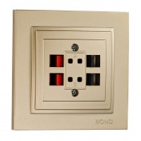 ⚡Аудиорозетка Hi-Fi два входа серии Despina Mono Electric Титан (102-222205-142)