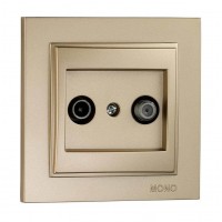 ⚡Розетка спутниковая проходная из серии Despina (Mono Electric). Цвет Титан