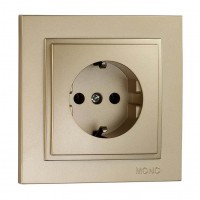 Розетка з заземленням одинарна серії Despina (Mono Electric). Колір Титан