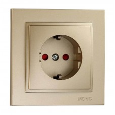 ⚡Розетка с заземлением и защитными шторками серии Despina (Mono Electric). Цвет Титан