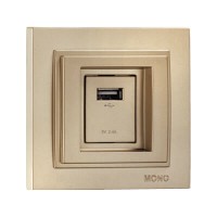 Розетка c USB-зарядкою (5В - 2.4А) серії Despina (Mono Electric). Колір Титан Розетка c USB-зарядкою (5В - 2.4А) серії Despina (Mono Electric). Колір Титан