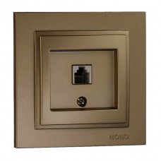 ⚡Розетка телефонная Евро (Rj11 623K) серии Despina (Mono Electric). Цвет Бронза