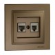 ⚡Розетка компьютерная двойная (2xRj45 Cat 6) серии Despina (Mono Electric). Цвет Бронза