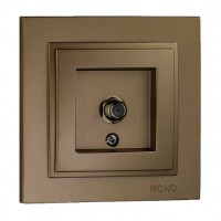 ⚡Розетка спутниковая (F соединение) серии Despina (Mono Electric). Цвет Бронза