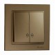 ⚡Выключатель двухклавишный проходной серии Despina (Mono Electric). Цвет Бронза