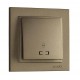 ⚡Выключатель одноклавишный проходной с подсветкой серии Despina (Mono Electric). Цвет Бронза
