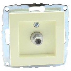 Механизм TV/SAT-розетки концевой серии Despina (Mono Electric) Кремовый с панелью