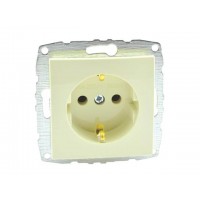 Механізм розетки з заземленням 10А серії Despina (Mono Electric) Кремовий з панелью