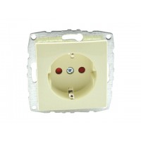 Механізм розетки з заземленням та захистом від дітей 16А серії Despina (Mono Electric) Кремовий з панелью