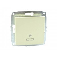 Механізм одноклавішного вимикача прохідного з підсвічуванням 10А серії Despina (Mono Electric) Кремовий з клавішею