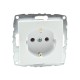 Механізм розетки з заземленням 10А серії Despina (Mono Electric) Біла з панелью
