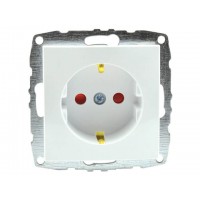 Механізм розетки з заземленням та захистом від дітей 16А серії Despina (Mono Electric) Біла з панелью