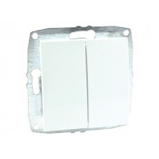 Механизм выключателя двухклавишного 10А серии Despina (Mono Electric) Белый с клавишей