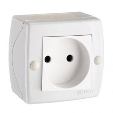 ⚡Розетка без заземления серии Octans (Mono Electric). Цвет Белый