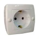 ⚡Розетка с заземлением серии Octans (Mono Electric). Цвет Белый
