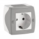 ⚡Розетка с заземлением серии Octans (Mono Electric). Цвет Серый