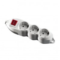 Подовжувач 3 гнізда з заземленням и вимикач серії Orion (Mono Electric)