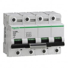 ⚡Автоматический выключатель Schneider Electric C120N, 63А, кривая D, 4 полюса, 10кА (A9N18390)