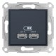 ⚡USB-розетка 2.1А серии Sedna (2 входа). Цвет Графит (SDN2710270)