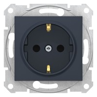 ⚡ Розетка с заземлением и защитными шторками Sedna Schneider Electric 16А графит (SDN3000170)