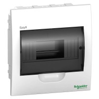 Щиток распределительный встраеваемый Schneider Electric Easy9 на 8 модулей, дымчатая дверца Щиток распределительный встраеваемый Schneider Electric Easy9 на 8 модулей, дымчатая дверца