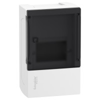 ⚡Щит навесной Mini Pragma дымчатые двери, 1 ряд, 4 модуля, Schneider Electric, Италия (MIP12104S)