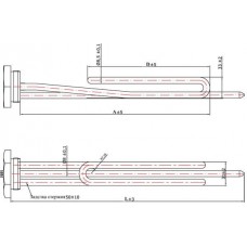 ТЕН 4 кВт, гайка, гнутий, без анода M6