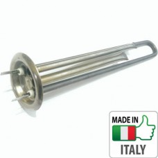 ТЭН 1,3 кВт прямой с трубками под 2 термодатчика, под анод М4 (нержавеющая сталь)