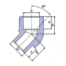 PP-R Колено (угол) 45° ВН, d=16мм, Wavin Ekoplastik, SKO11645XX